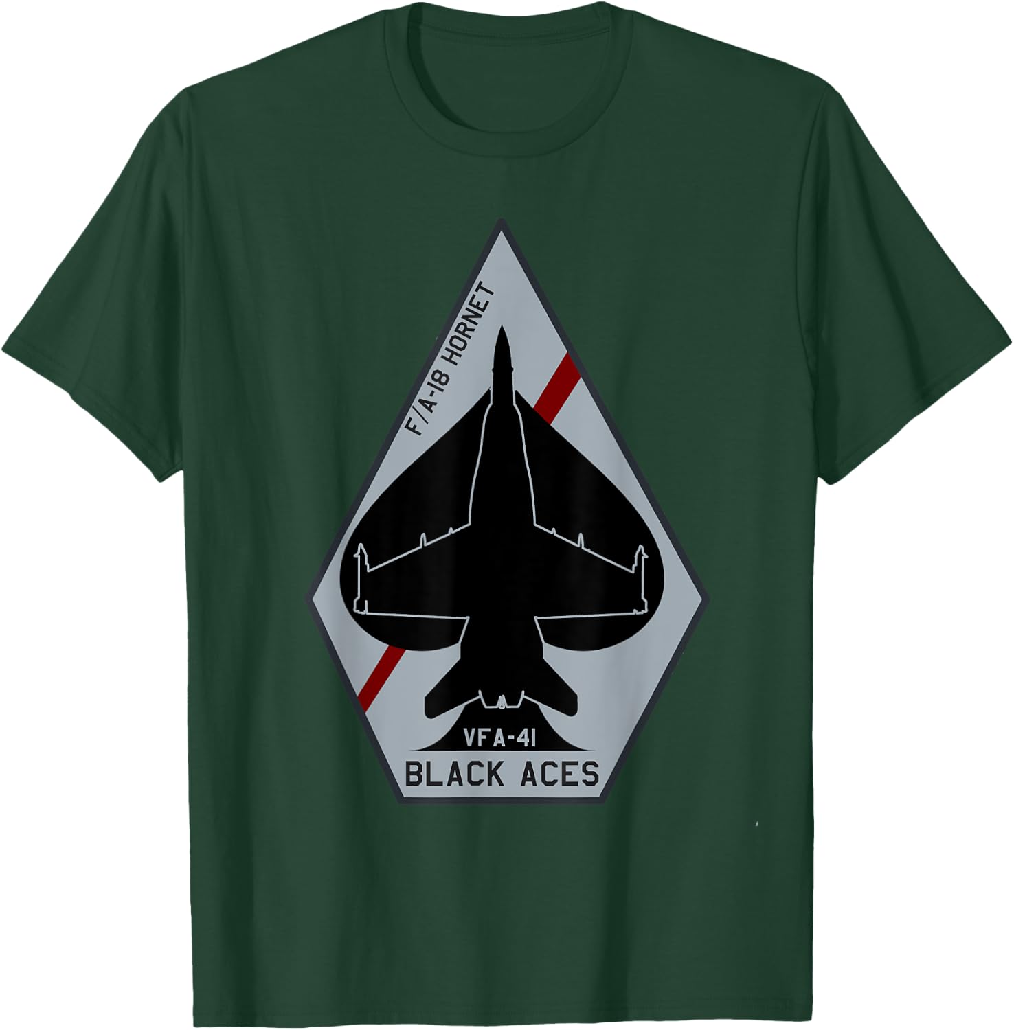 VFA-41 Black Aces F-18 Hornet Jet Fighter Airplane T-Shirt - T-Shirt | Forest