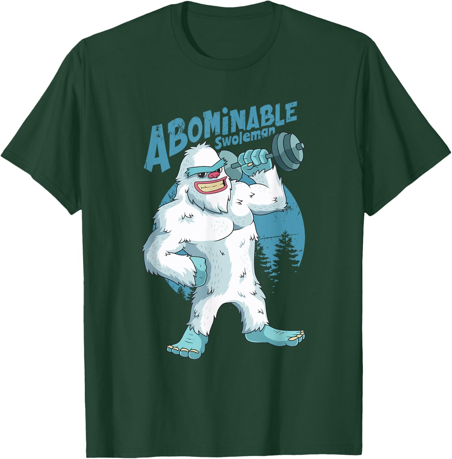 Yeti Abominable Swoleman Weightlifting Gym Fitness Training T-Shirt - T-Shirt | Forest