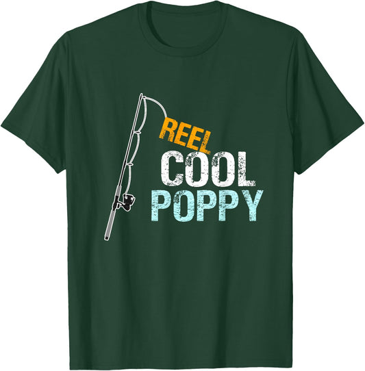 Birthday Fathers Day Christmas Gifts for Poppy Reel Cool Poppy Adult Black Small T-Shirt - T-Shirt | Forest