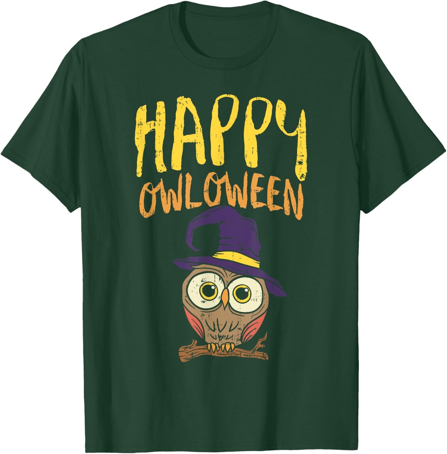 Funny Halloween Shirt Happy Owloween Owl Lover Bird Costume T-Shirt - T-Shirt | Forest