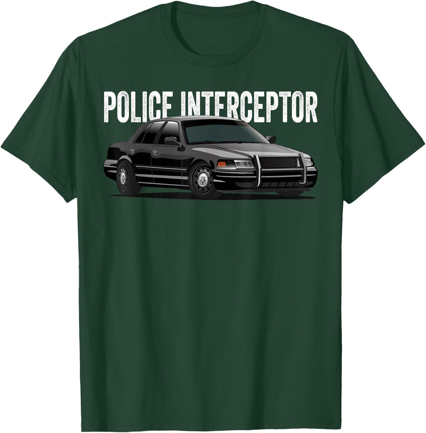 Police Interceptor Crown Vic Patrol car T-Shirt - T-Shirt | Forest