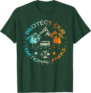 Protect Our US 59 National Parks Preserve Camping Hiking T-Shirt - T-Shirt | Forest