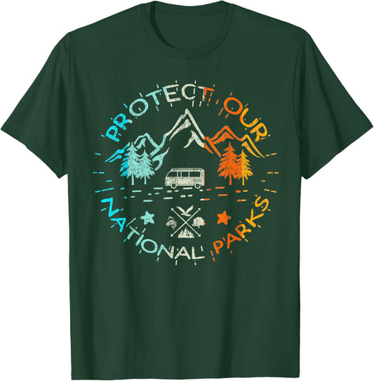 Protect Our US 59 National Parks Preserve Camping Hiking T-Shirt - T-Shirt | Forest