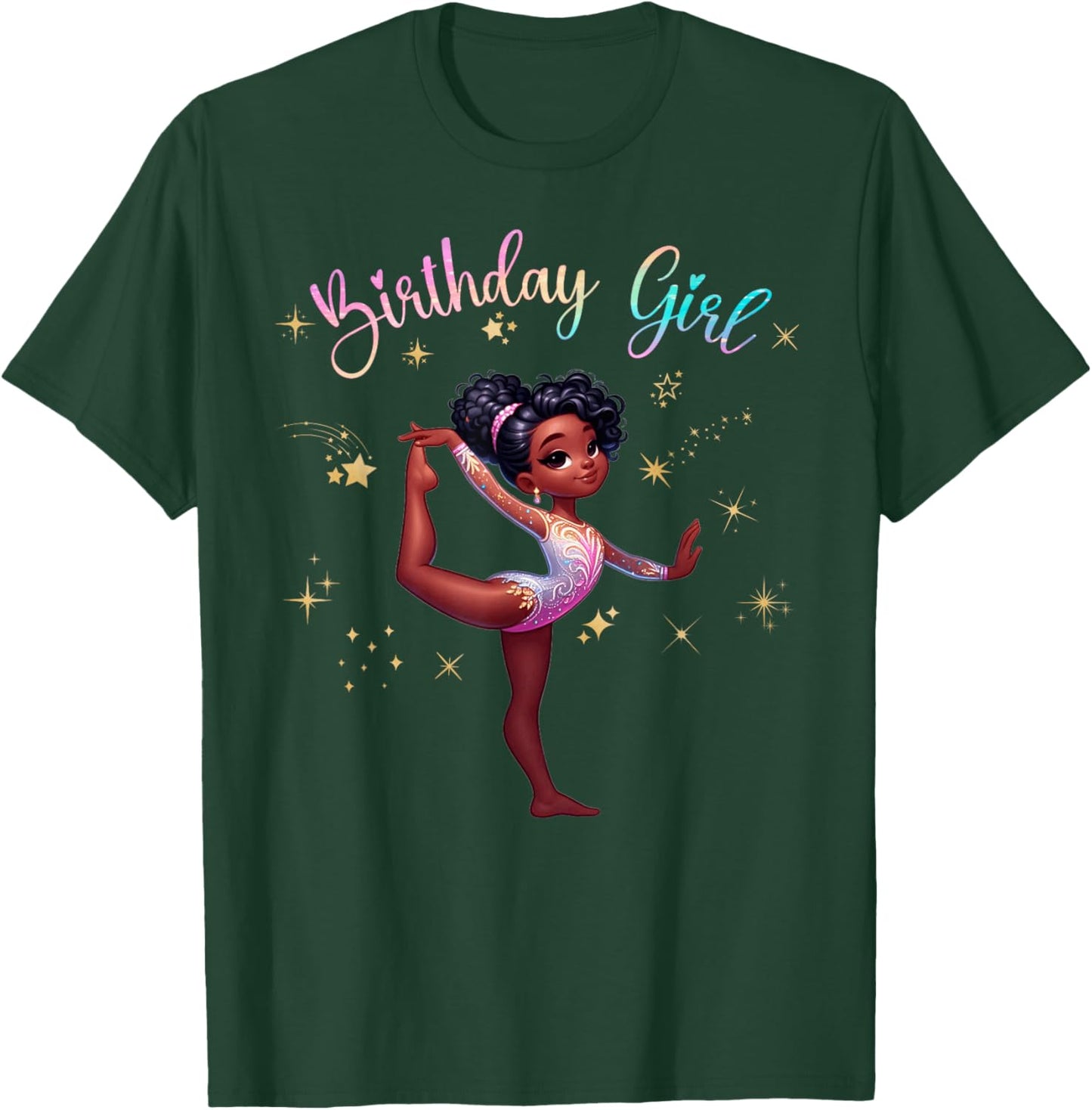 Gymnast Girl Afro Black Gymnastic African American T-Shirt - T-Shirt | Forest