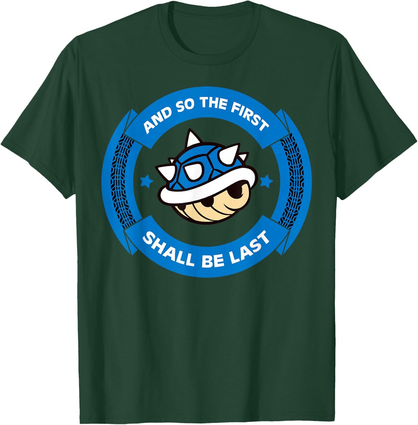 Nintendo Mario Kart Blue Shell Circle Text T-Shirt - T-Shirt | Forest
