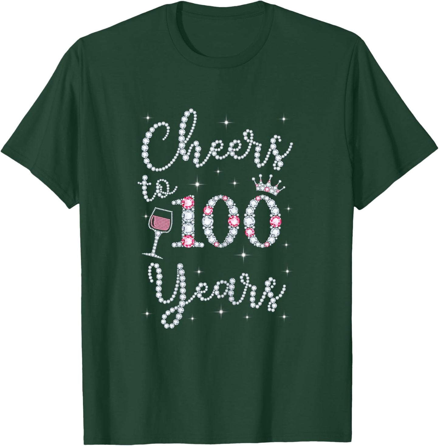 Cheers to 100 Years 1919 100th Birthday Gift T-Shirt - T-Shirt | Forest