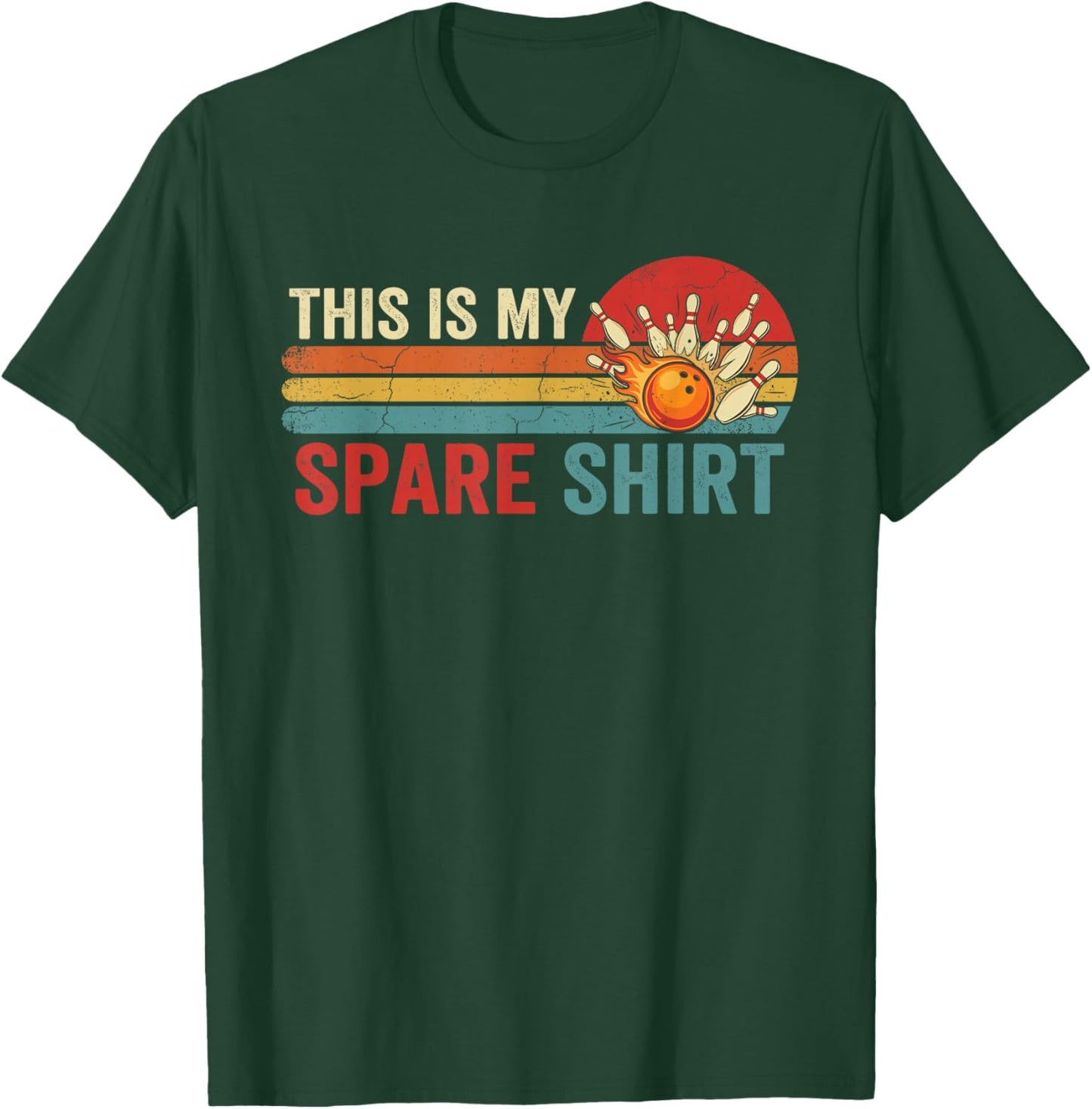 This is My Spare Shirt Funny Bowling Retro Cool Design T-Shirt - T-Shirt | Forest