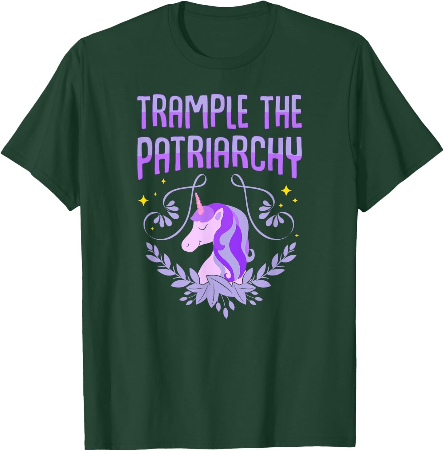 Trample The Patriarchy Unicorn Lovers Feminist T-Shirt - T-Shirt | Forest