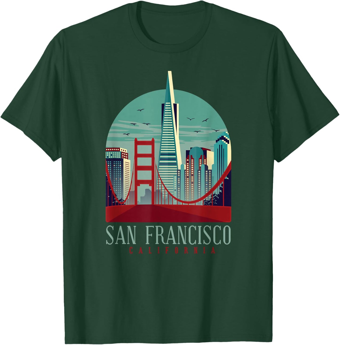 San Francisco California Golden Gate Bridge Souvenir T-Shirt - T-Shirt | Forest