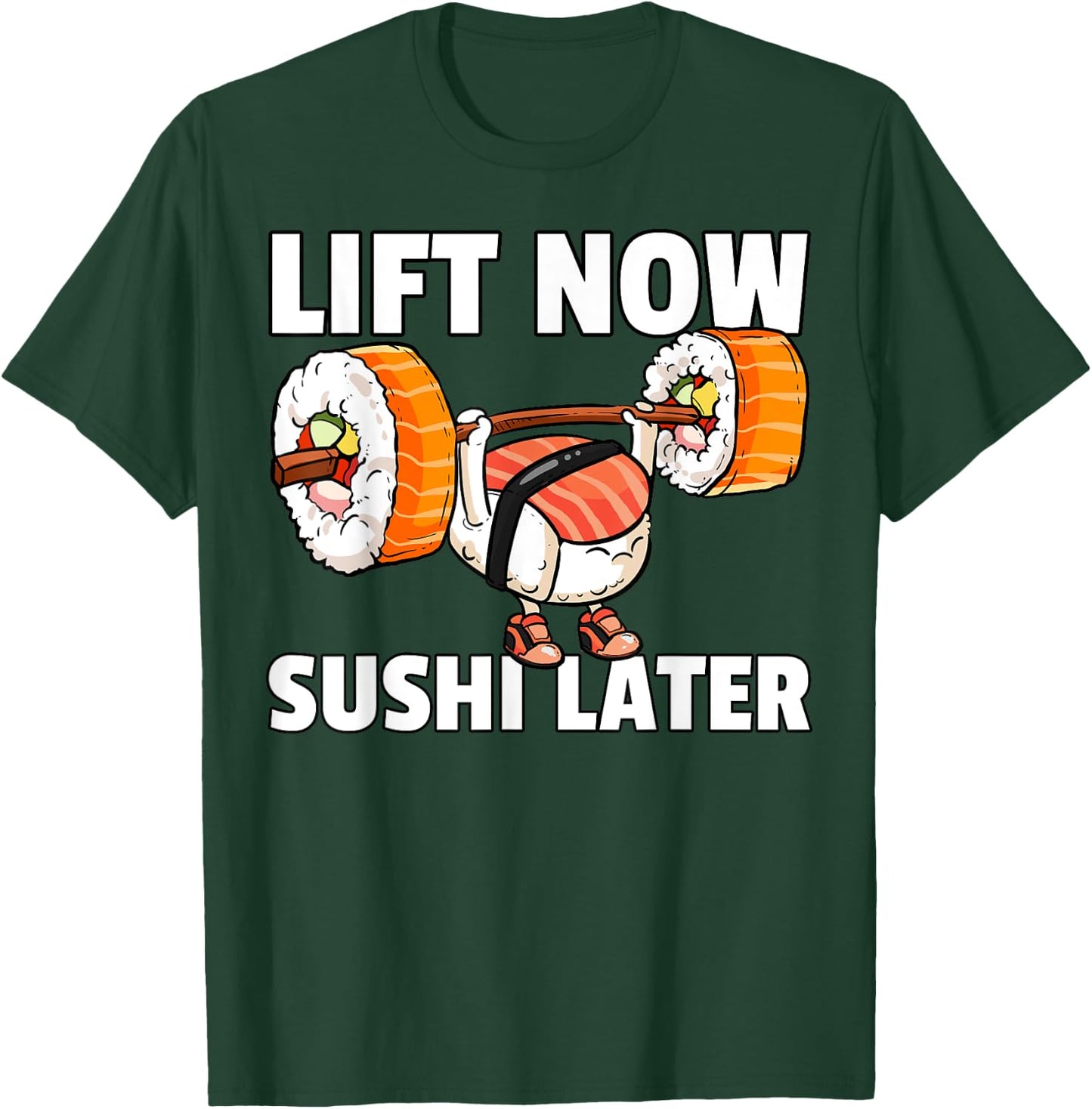 Sushi Weight Lifting Fitness Workout Training Gym T-Shirt - T-Shirt | Forest