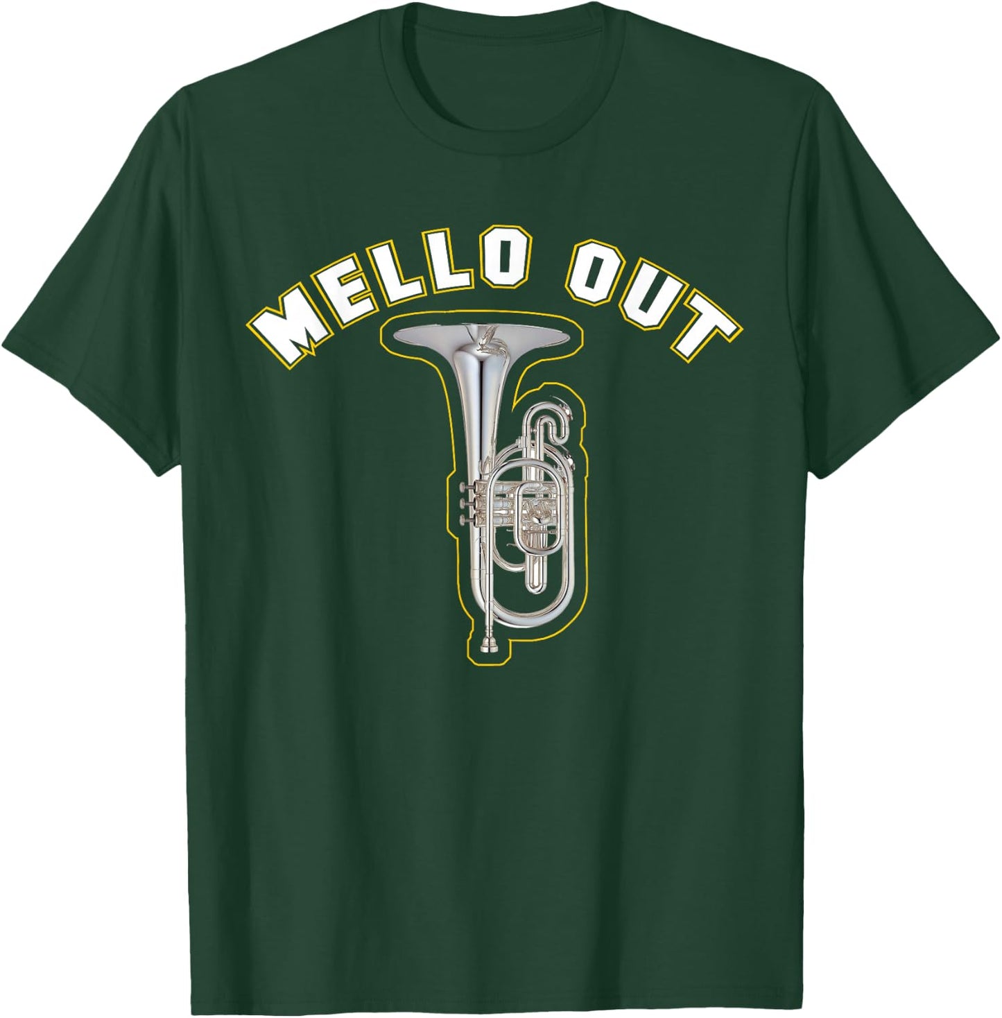 MELLO OUT Mellophone Marching Band T-Shirt - T-Shirt | Forest