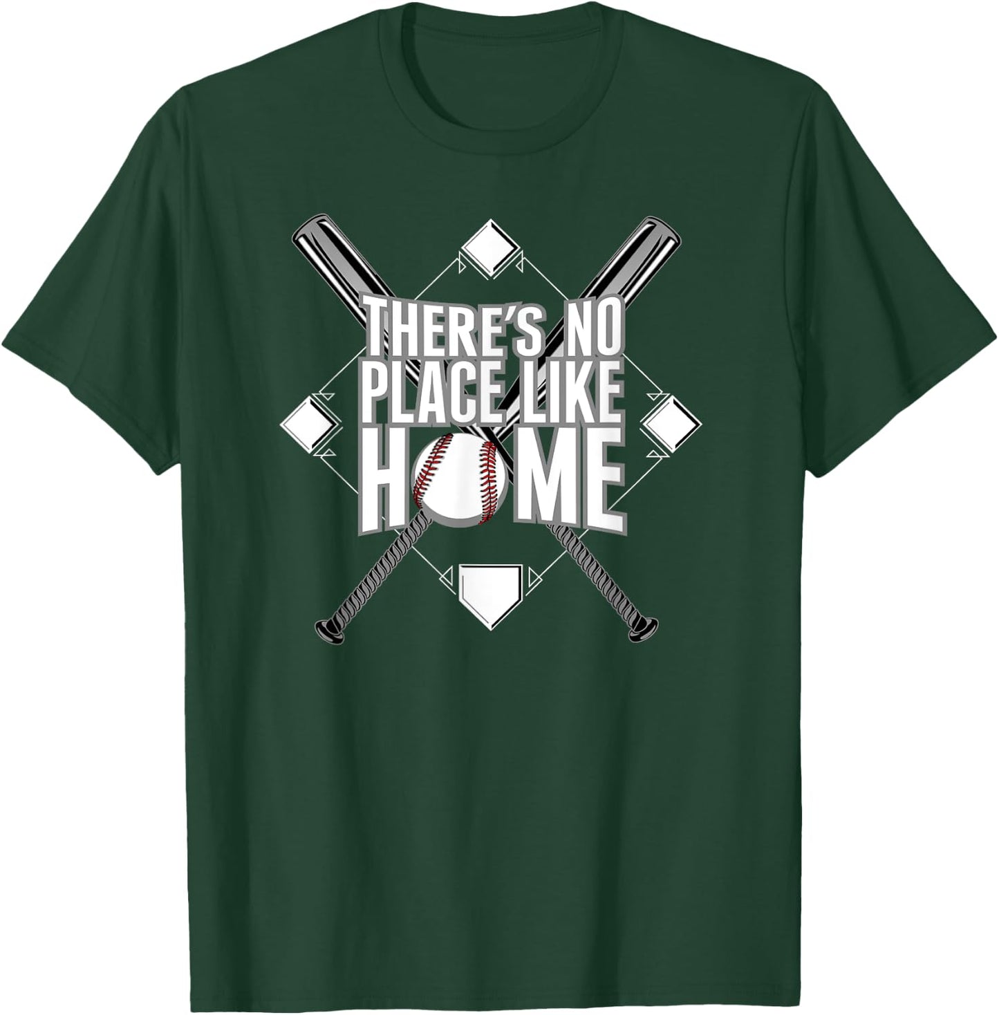 There's No Place Like Home Baseball MOM DAD YOUTH T-Shirt - T-Shirt | Forest