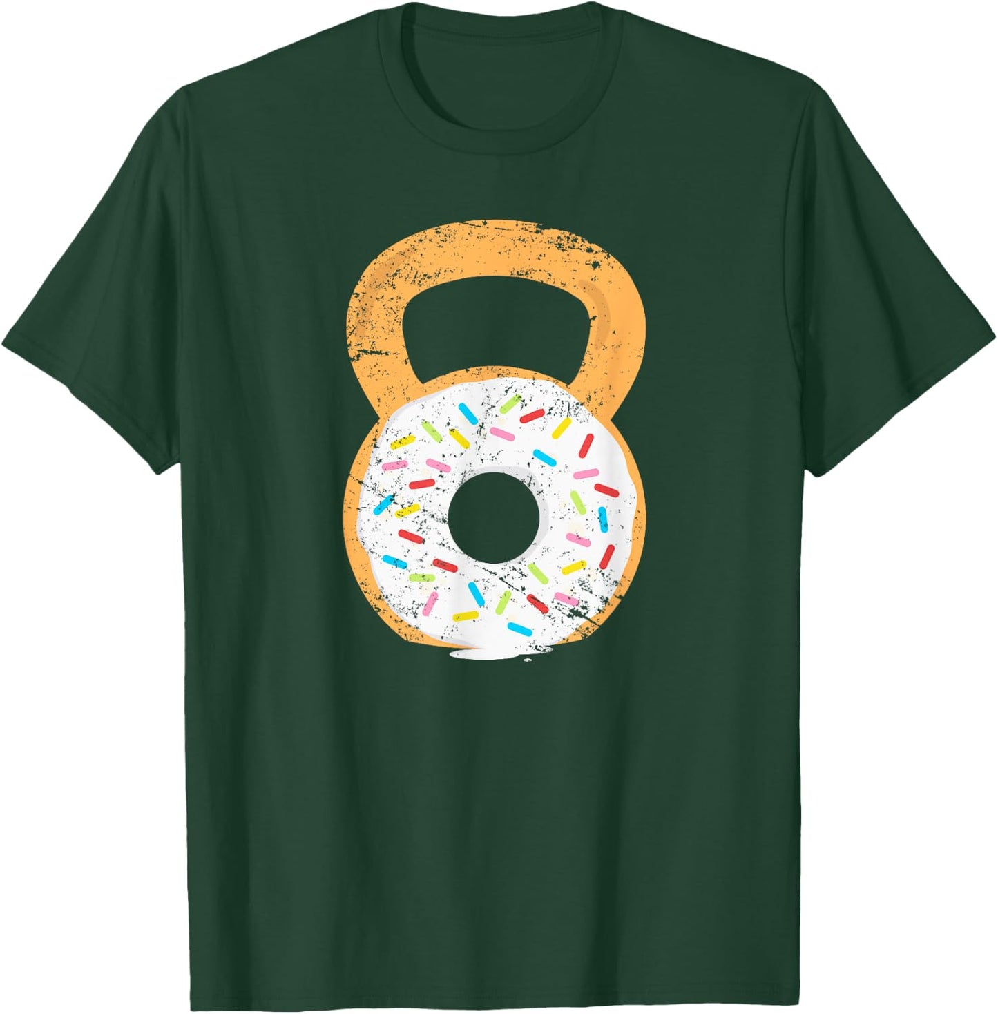 Kettlebell Donut, Funny Doughnut Fitness Joke T-Shirt - T-Shirt | Forest