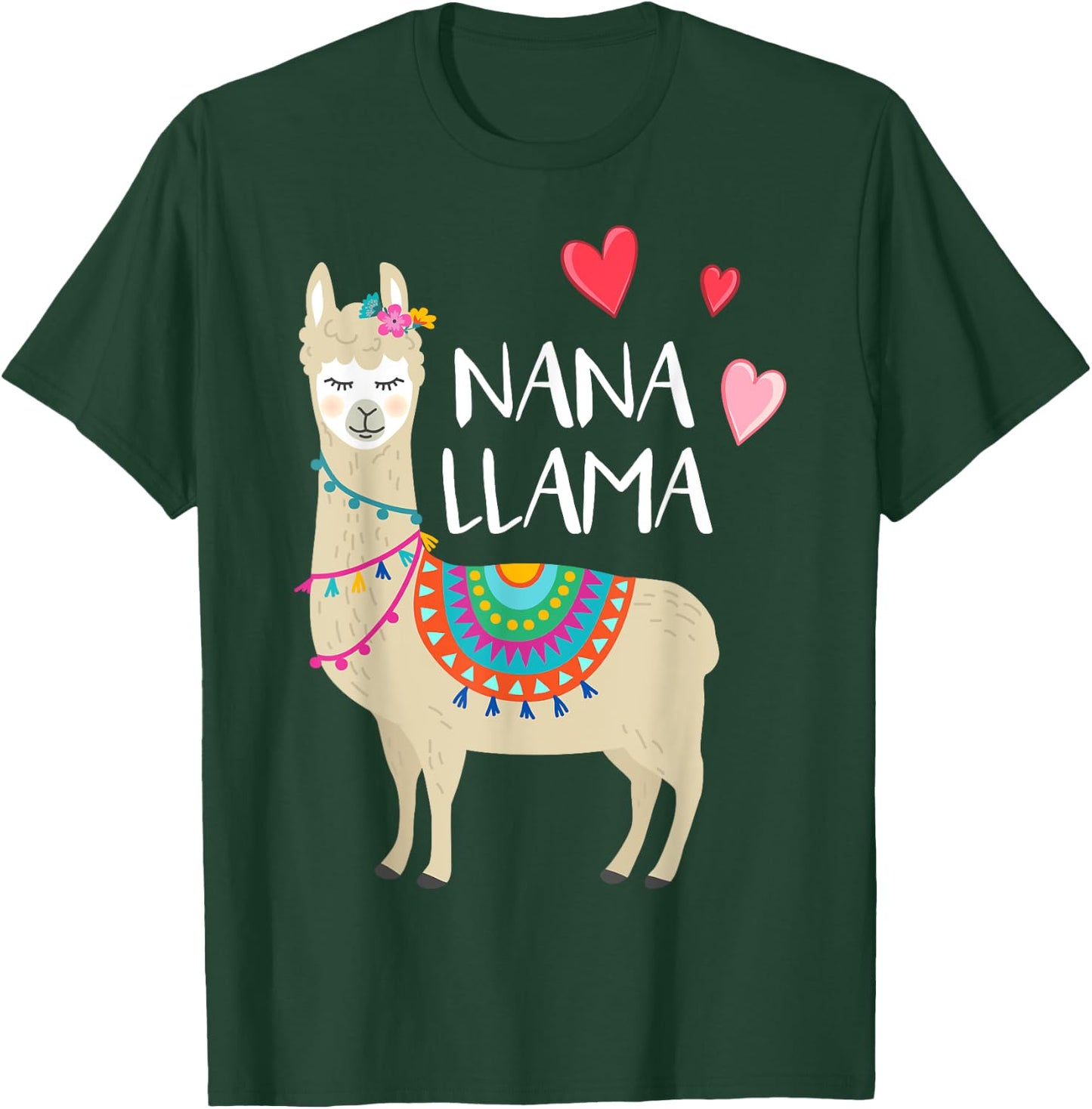 Nana Llama Cute Love Llamas & Alpacas Gift T-Shirt - T-Shirt | Forest