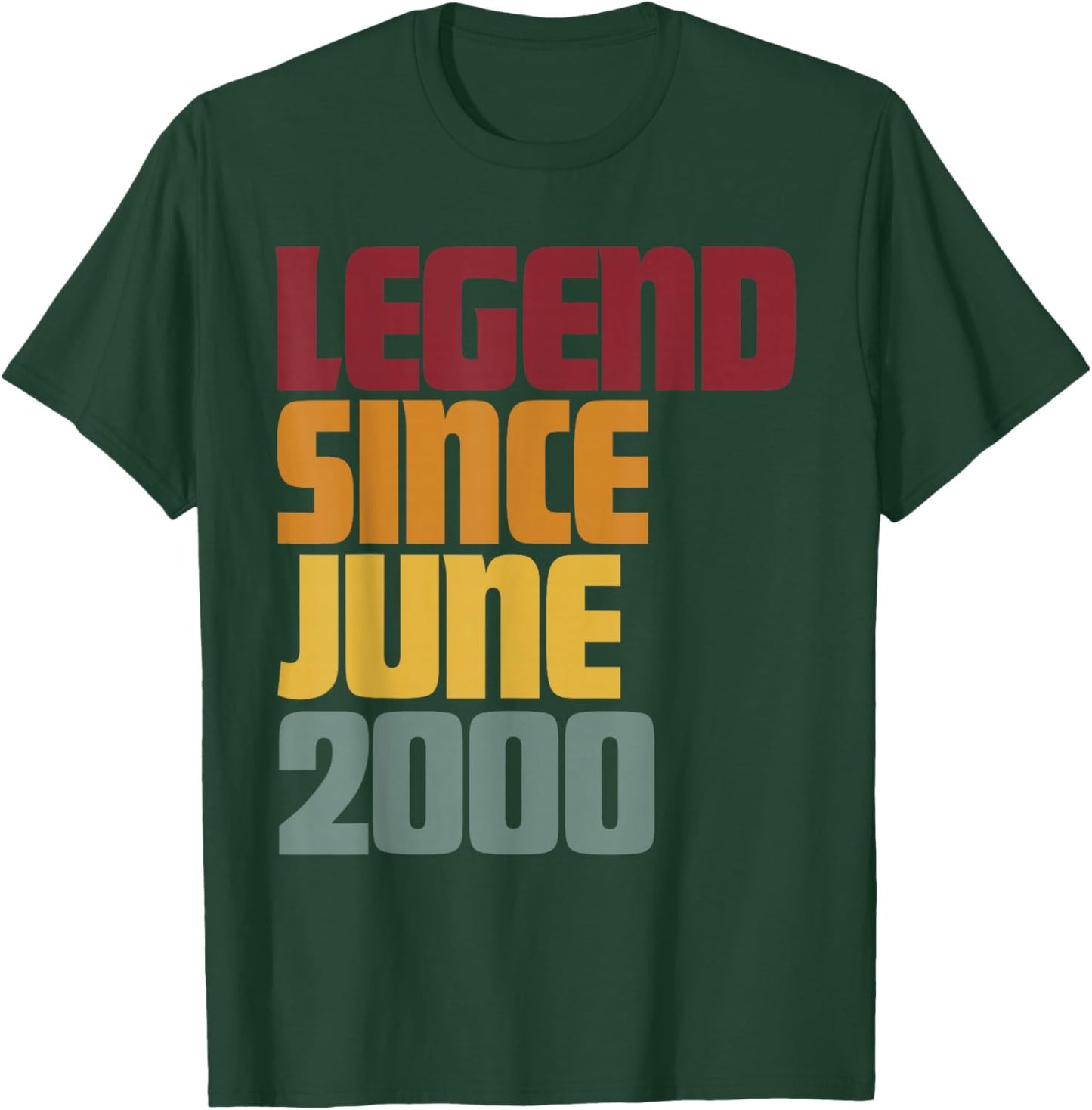 Legend Since June 2000 26th Birthday - Vintage T-Shirt - T-Shirt | Forest