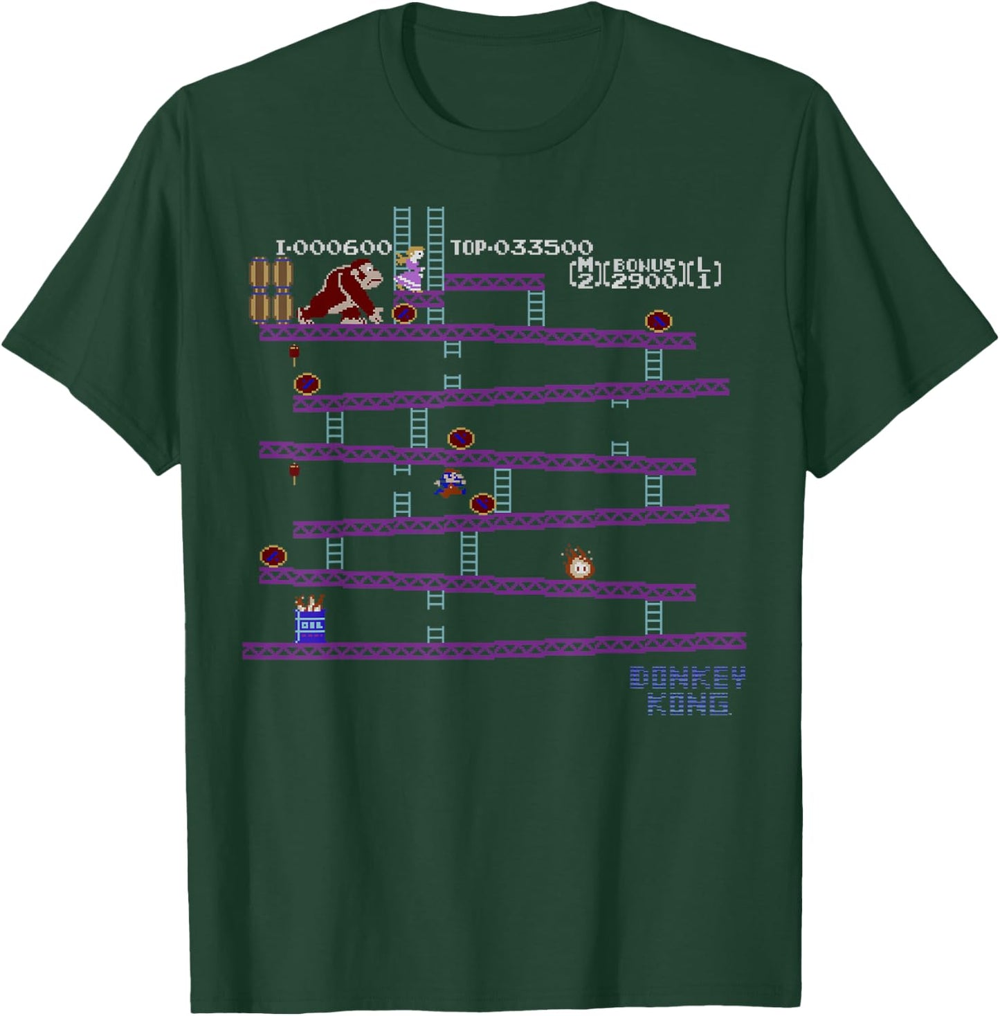 Nintendo Donkey Kong 8-Bit Side Scroll Graphic T-Shirt - T-Shirt | Forest