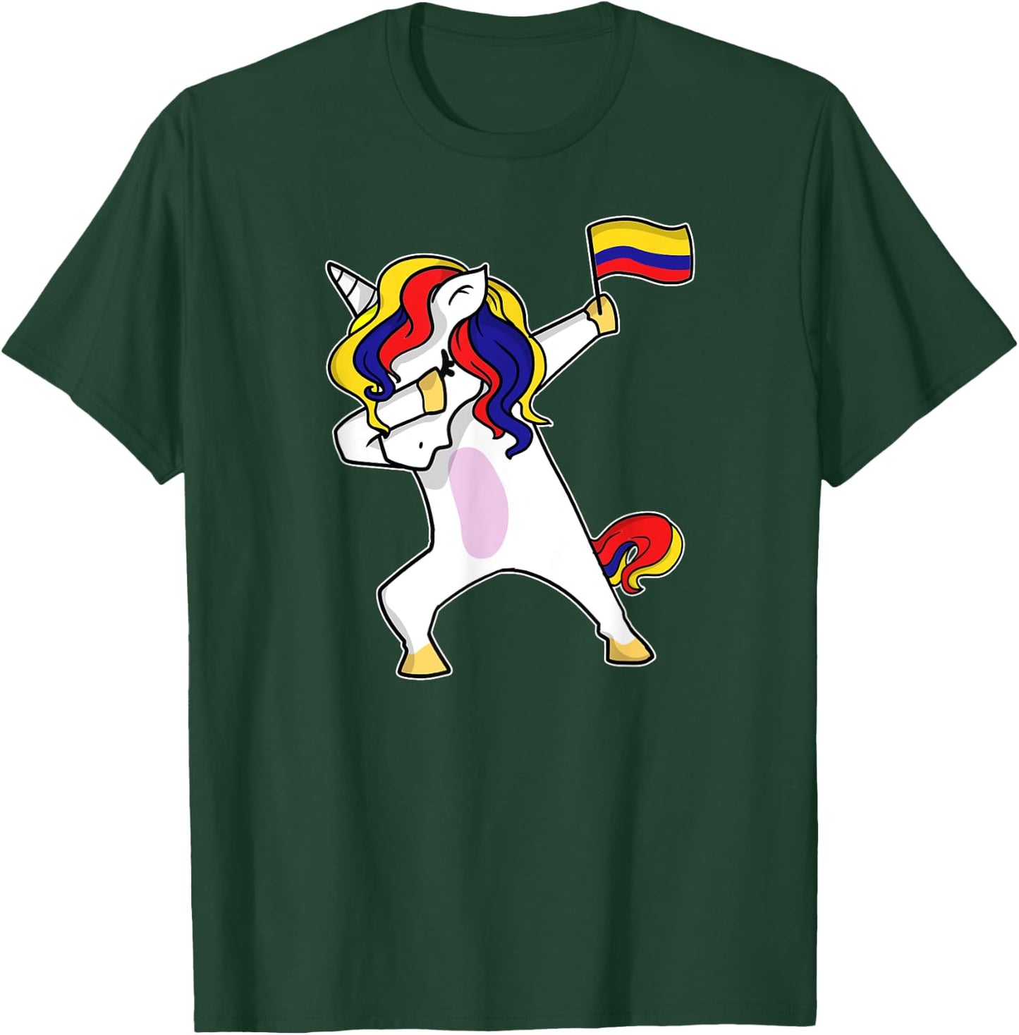 Soccer Unicorn Colombia Jersey Design Colombian Football T-Shirt - T-Shirt | Forest