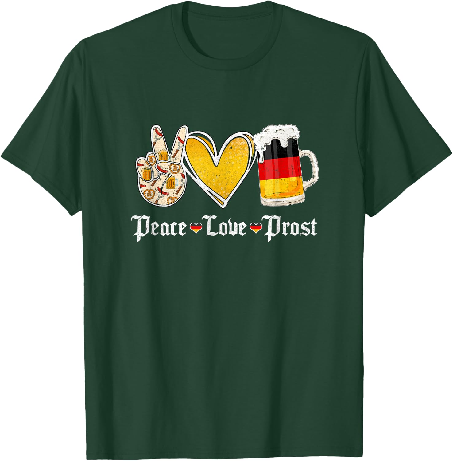 Cute Oktoberfest Costume Peace Love Prost Prost Oktoberfest T-Shirt - T-Shirt | Forest
