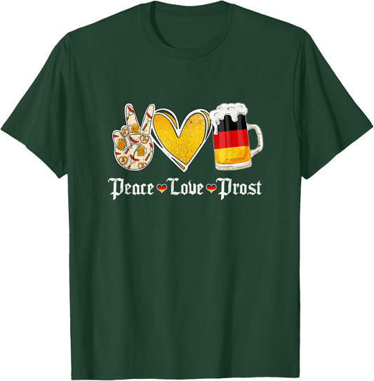 Cute Oktoberfest Costume Peace Love Prost Prost Oktoberfest T-Shirt - T-Shirt | Forest