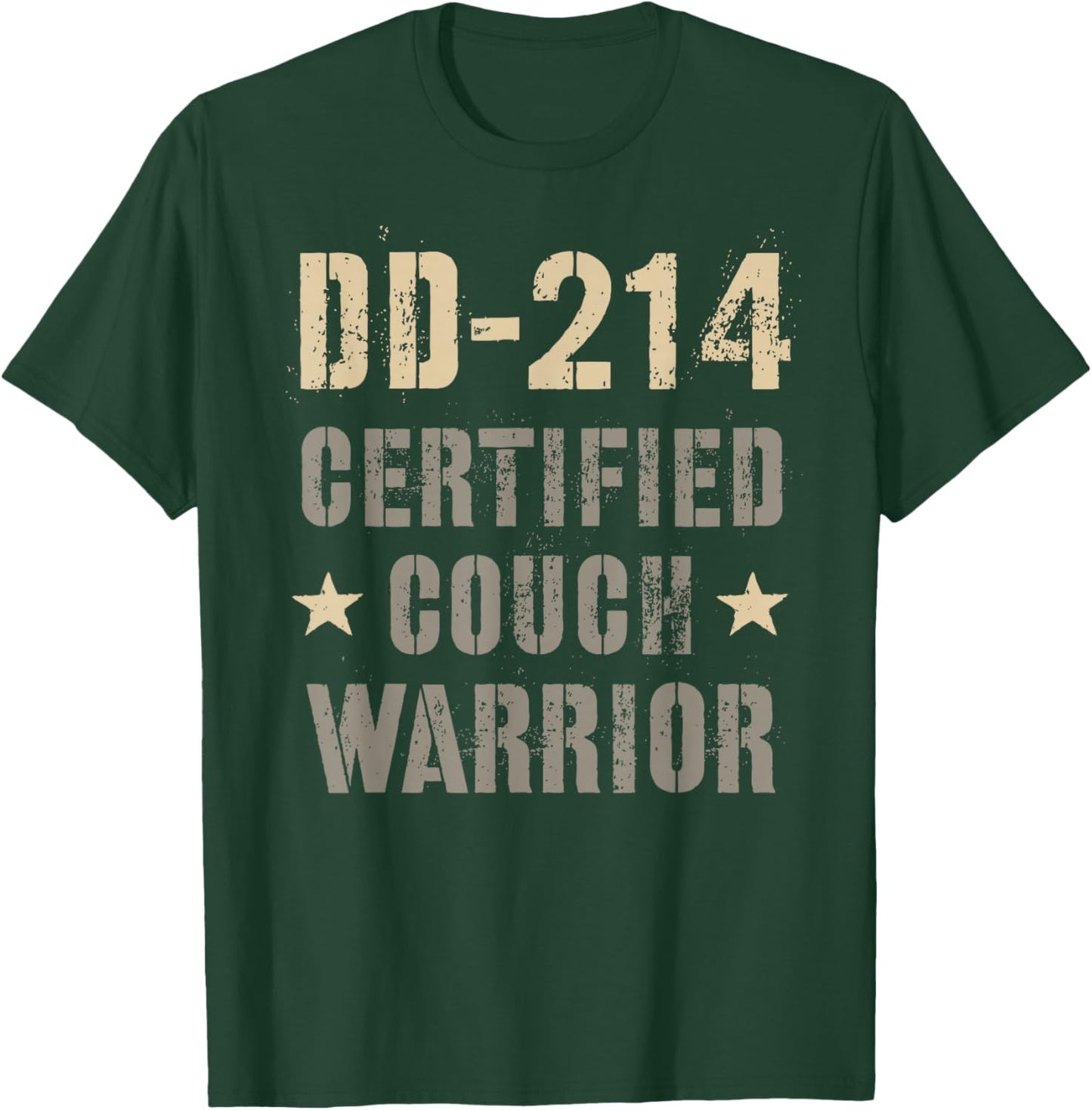 Funny DD-214 COUCH WARRIOR Alumni Proud Officer Military Gag T-Shirt - T-Shirt | Forest