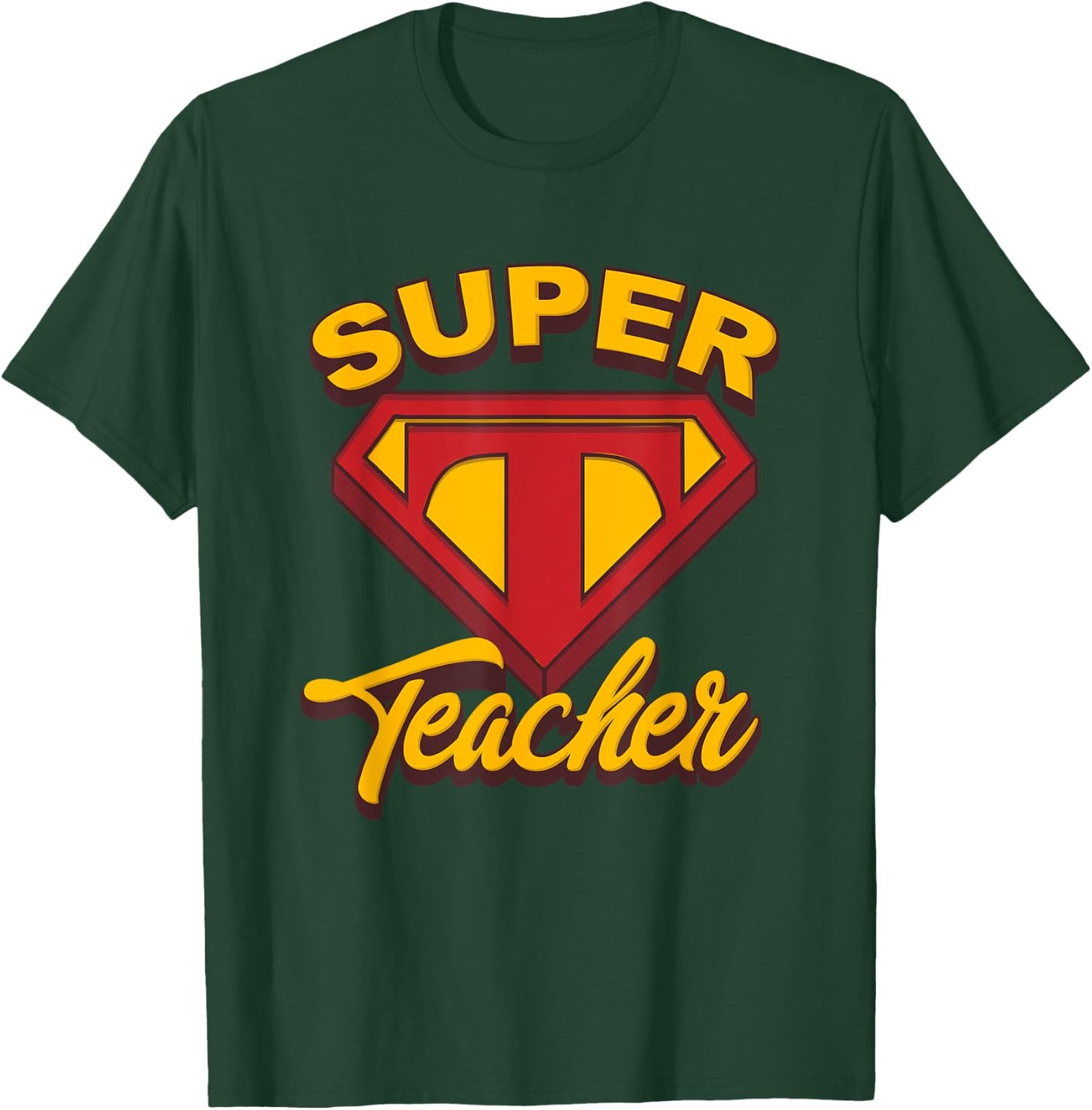 Superteacher Superhero Funny Teacher T-Shirt - T-Shirt | Forest