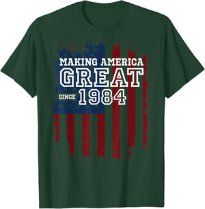 36th Birthday Patriots Gifts Making America Great Since 1984 T-Shirt - T-Shirt | Forest