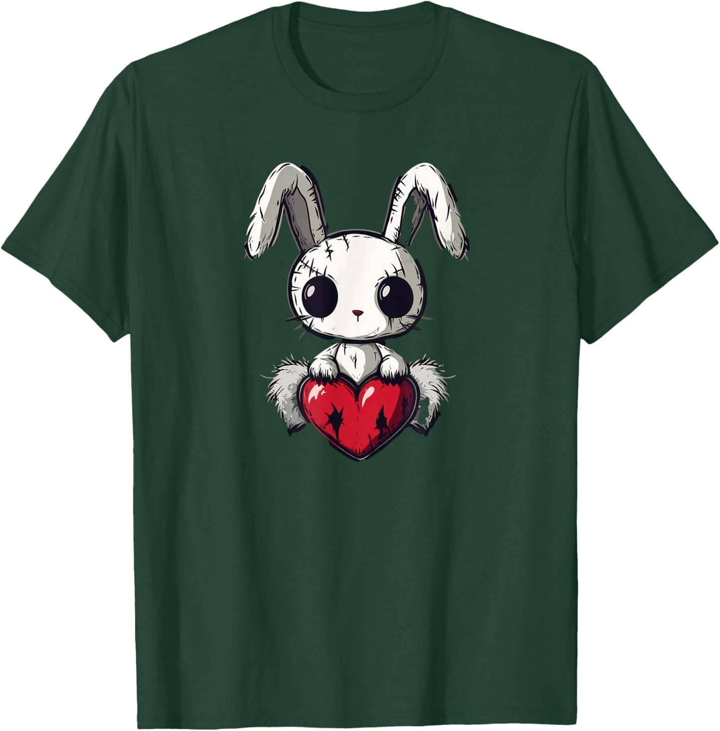 Goth Bunny Creepy Cute Emo Pastel Kawaii Voodoo Doll Graphic T-Shirt - T-Shirt | Forest
