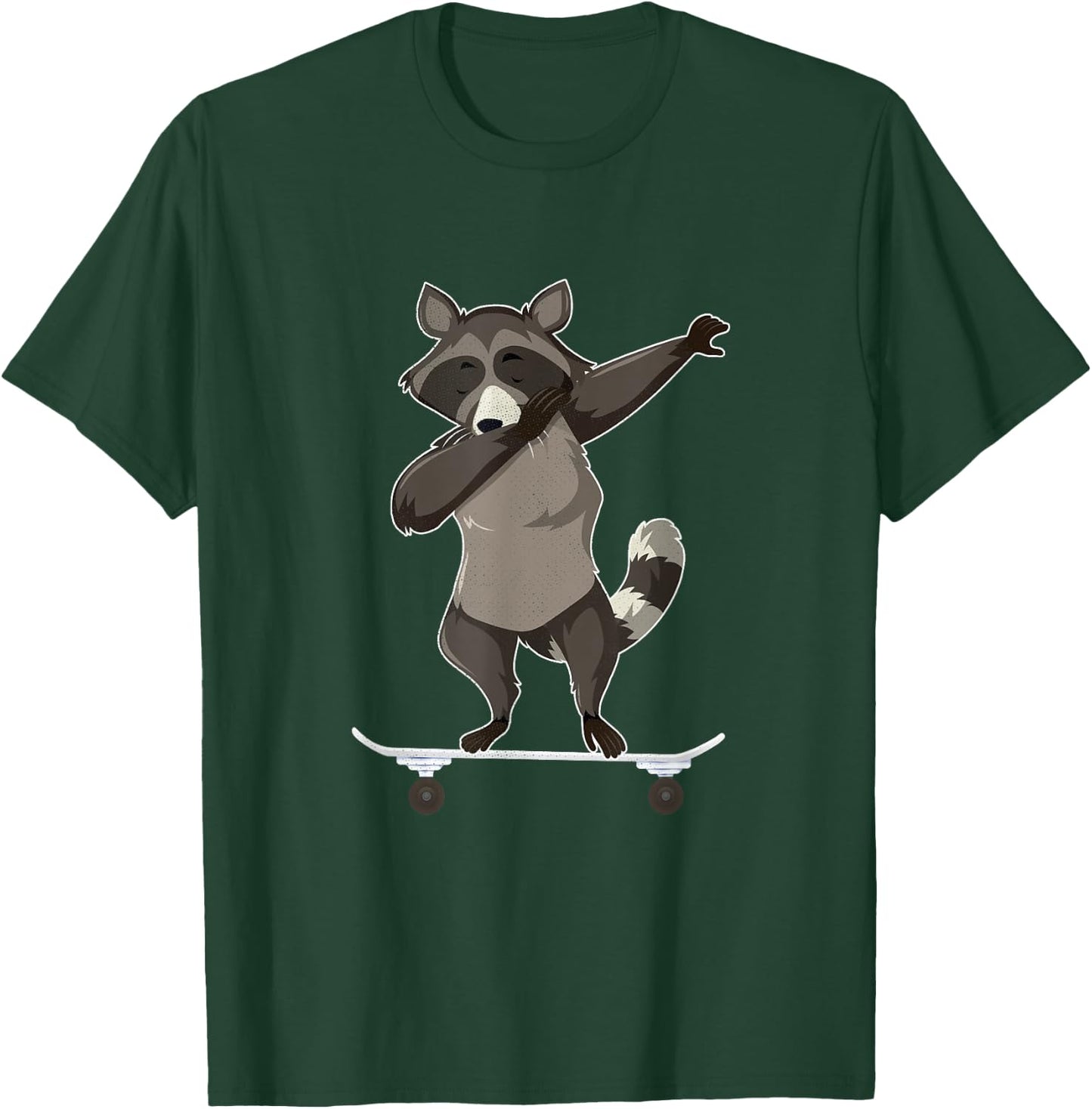 Skateboarding Raccoon on Skateboard Gift Skater T-Shirt - T-Shirt | Forest