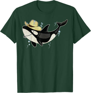Retro Orca Killer Whale Fans for Cowboy Girl or Boy as Gifts T-Shirt - T-Shirt | Forest