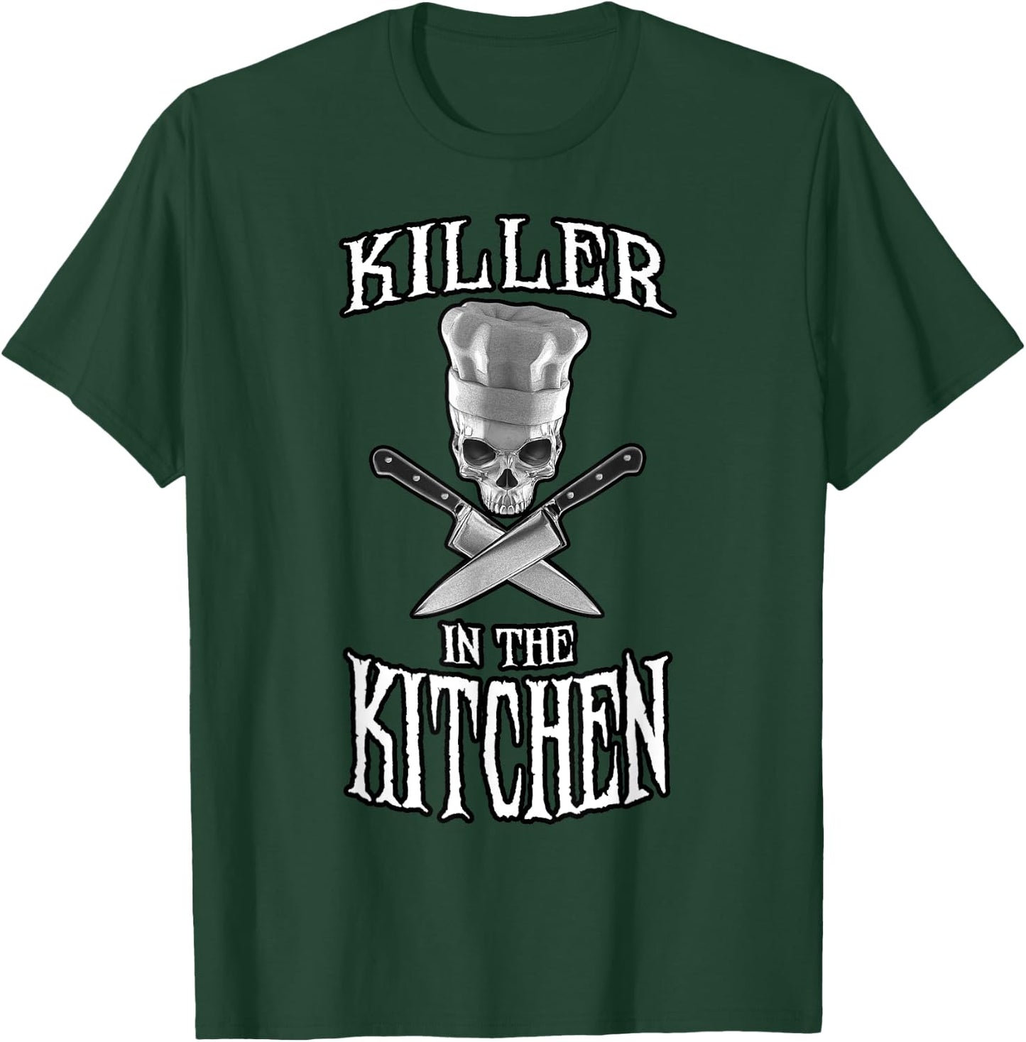 Killer in the Kitchen Funny Chef Skull T-Shirt - T-Shirt | Forest