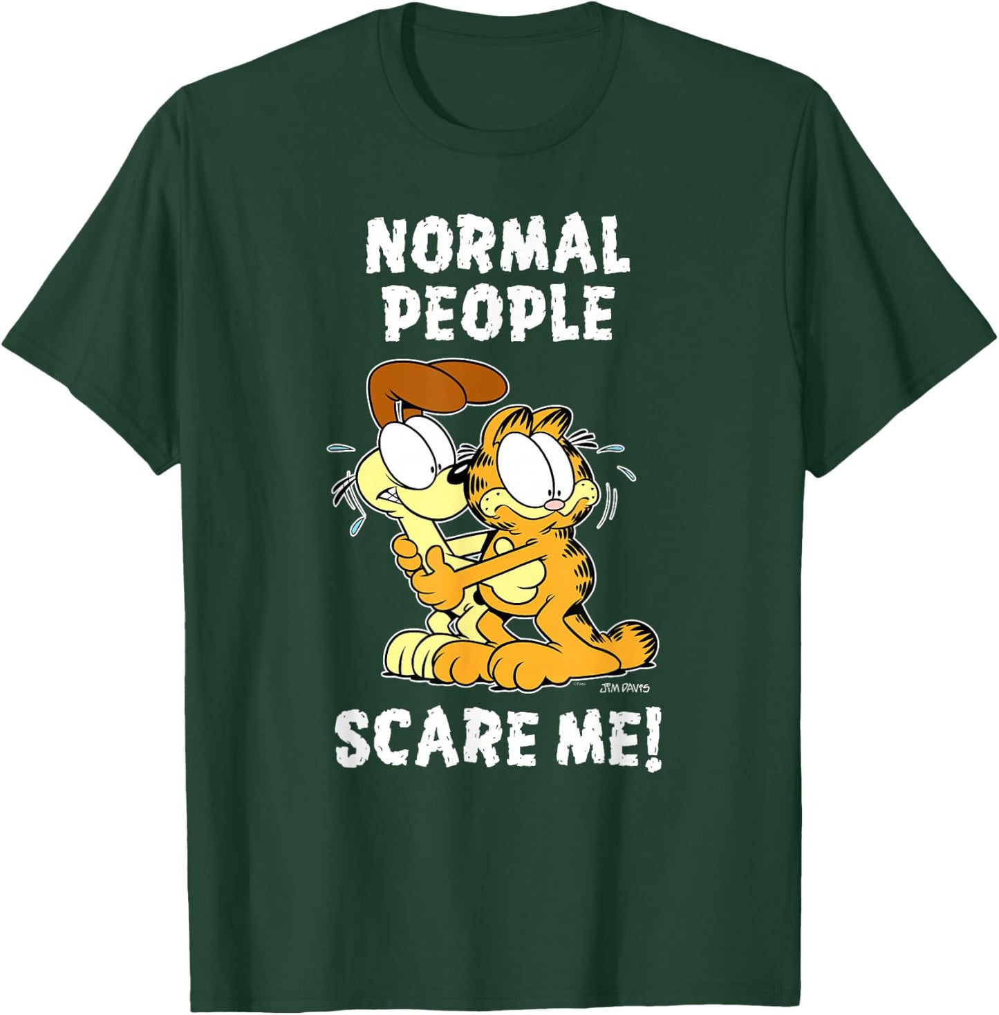 Garfield Normal People Scare Me Cartoon Cat and Dog T-Shirt - T-Shirt | Forest