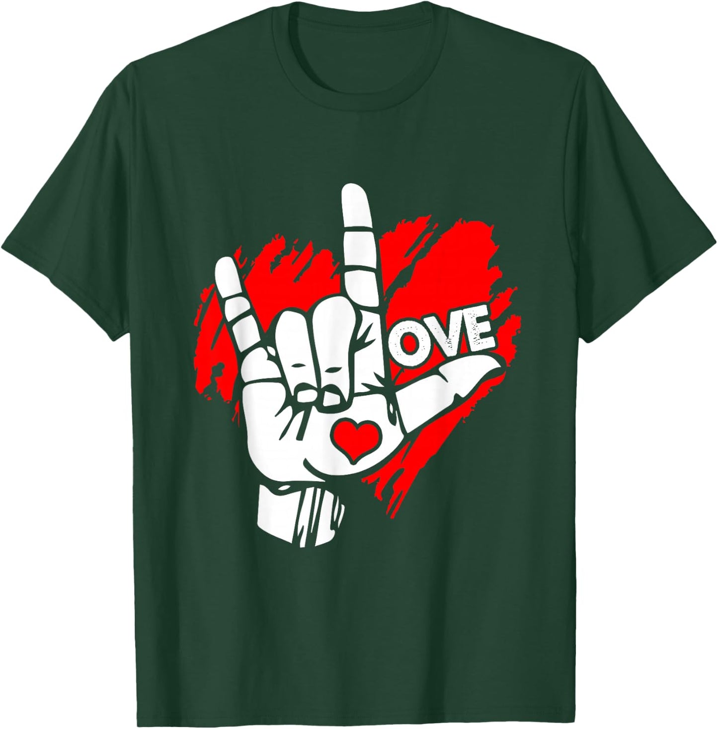 I Love You Sign Language ASL Speak Languages T-Shirt - T-Shirt | Forest