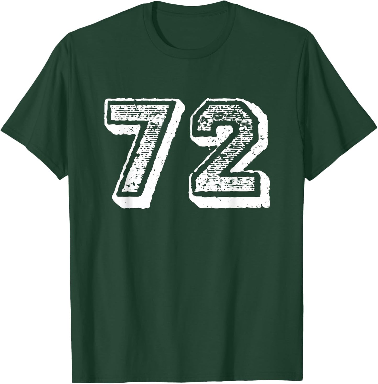 Number 72 Sports Jersey Player #72 Fan Front Print Vintage T-Shirt - T-Shirt | Forest