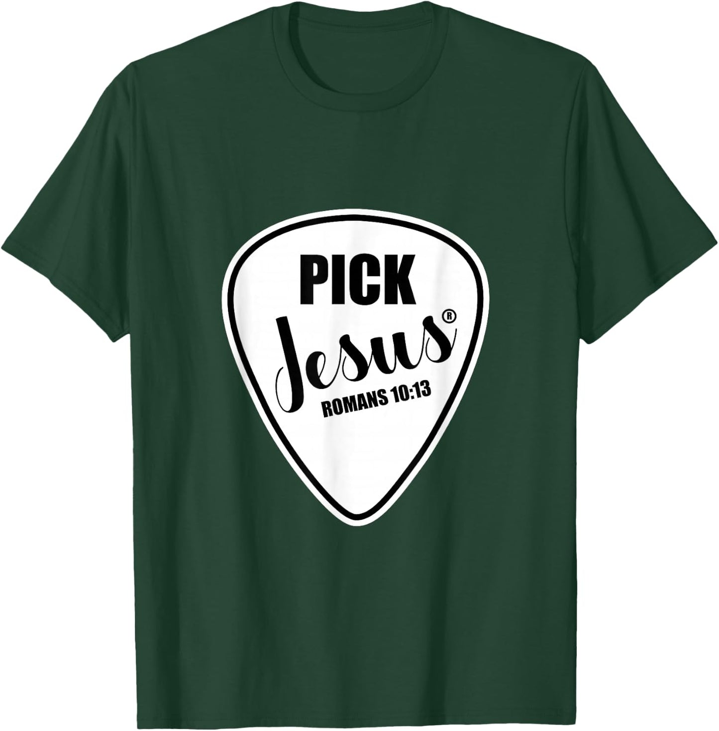 Pick Jesus Shirt Funny Christian Music Guitar Pick T-Shirt - T-Shirt | Forest