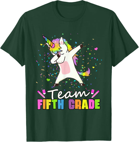 Unicorn Team 5th Grade - Fifth Grade Squad T-Shirt - T-Shirt | Forest