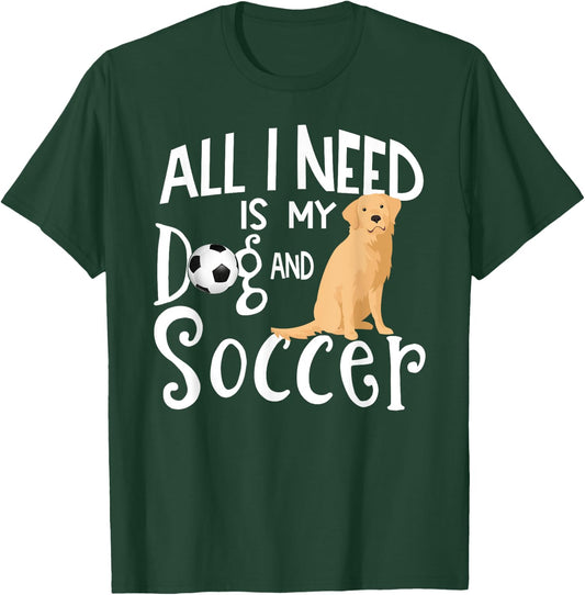 Golden Retriever Dog And Soccer Player Gift T-Shirt - T-Shirt | Forest