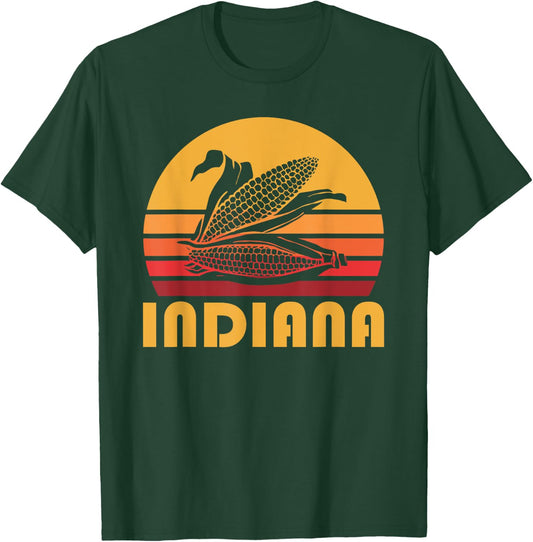 Retro Indiana Corn Vintage Maize Farming T-Shirt - T-Shirt | Forest