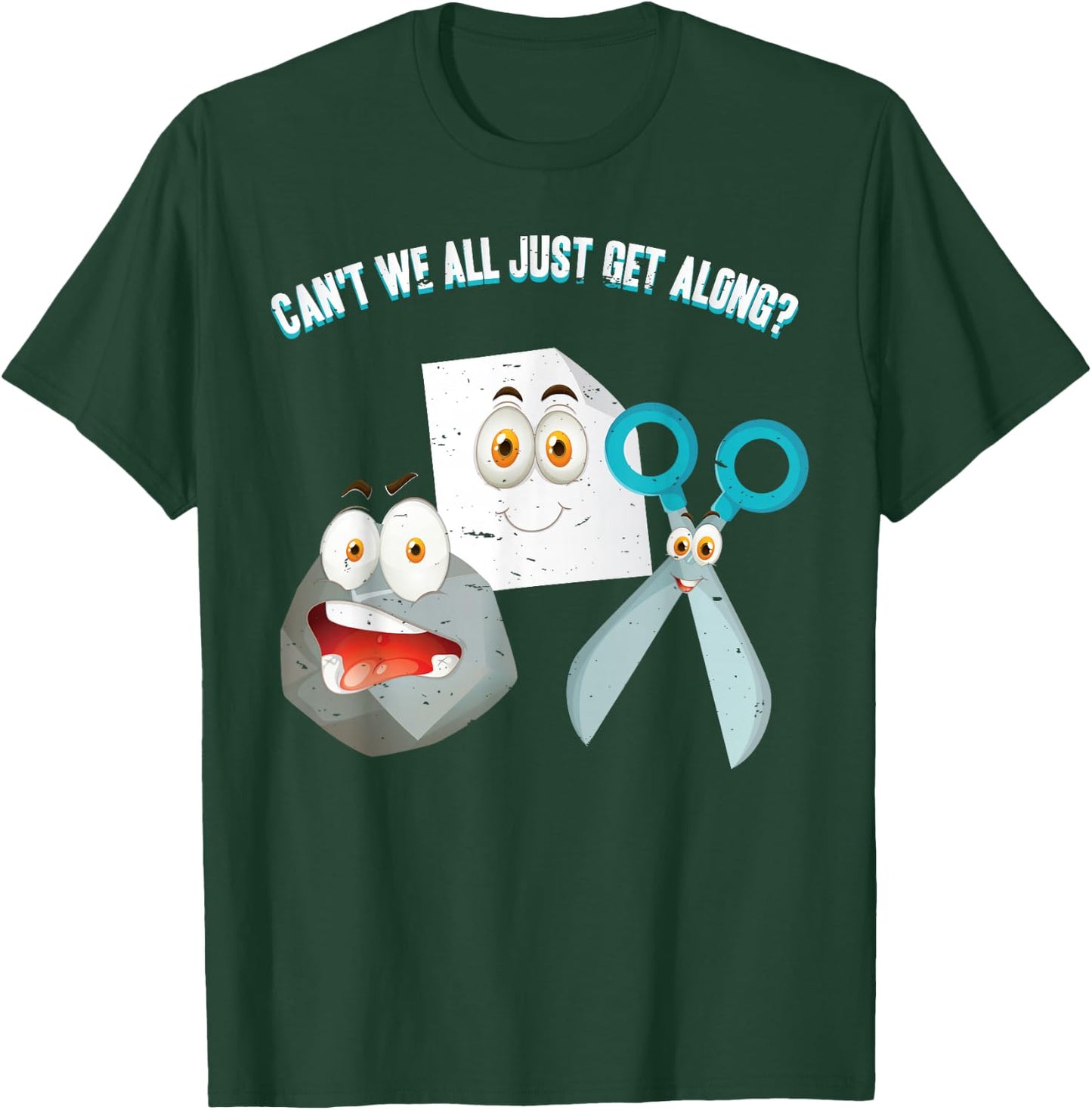 Can't We All Just Get Along? Rock Paper Scissors T-Shirt - T-Shirt | Forest