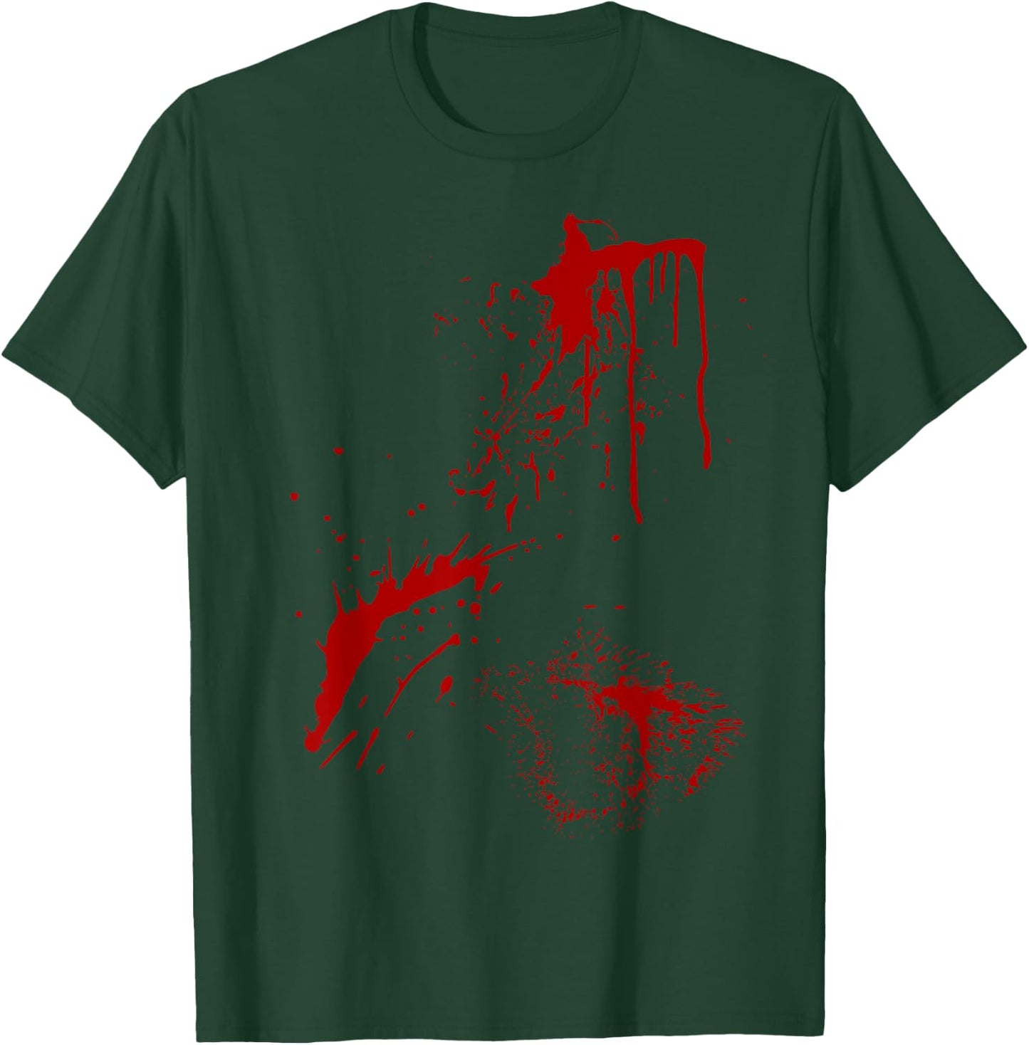 Blood Splatter Spatter Fake Bloody Halloween Zombie Victim T-Shirt - T-Shirt | Forest