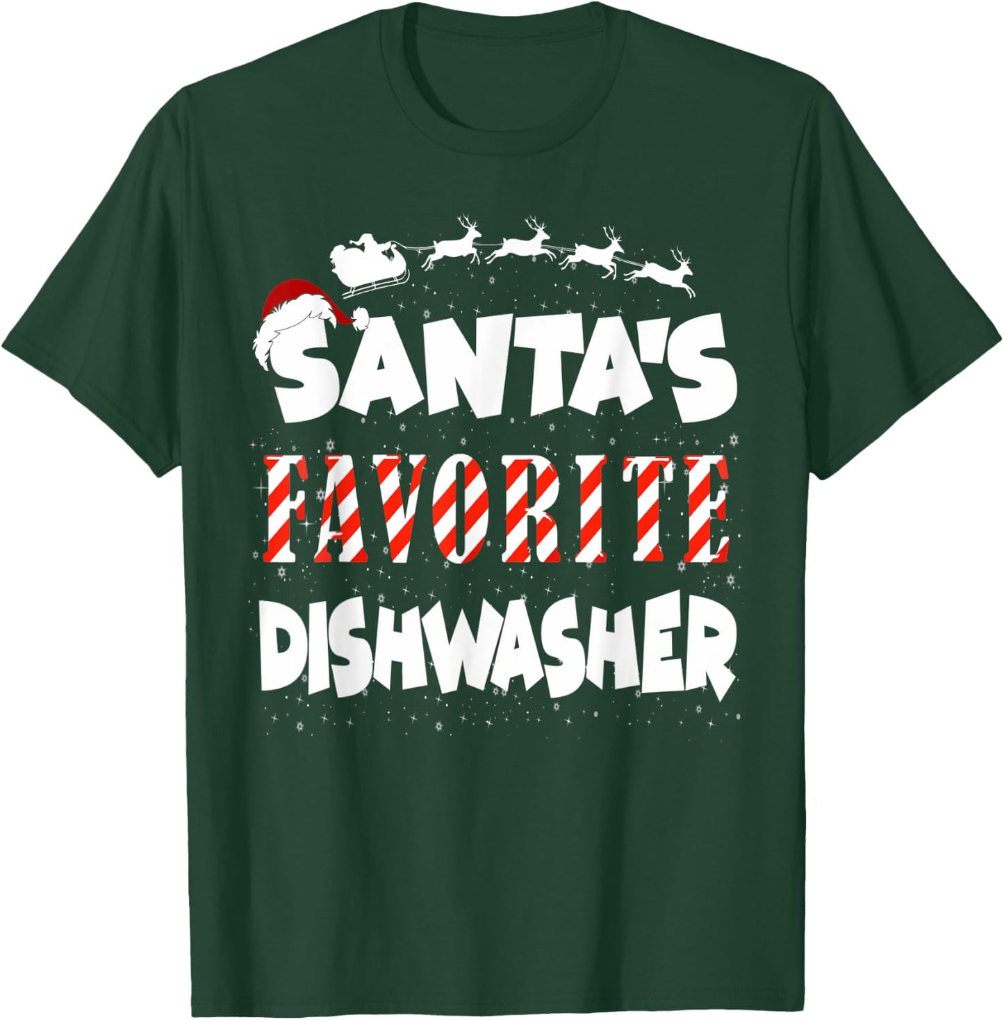 Santa's Favorite Dishwasher - Christmas T-Shirt - T-Shirt | Forest