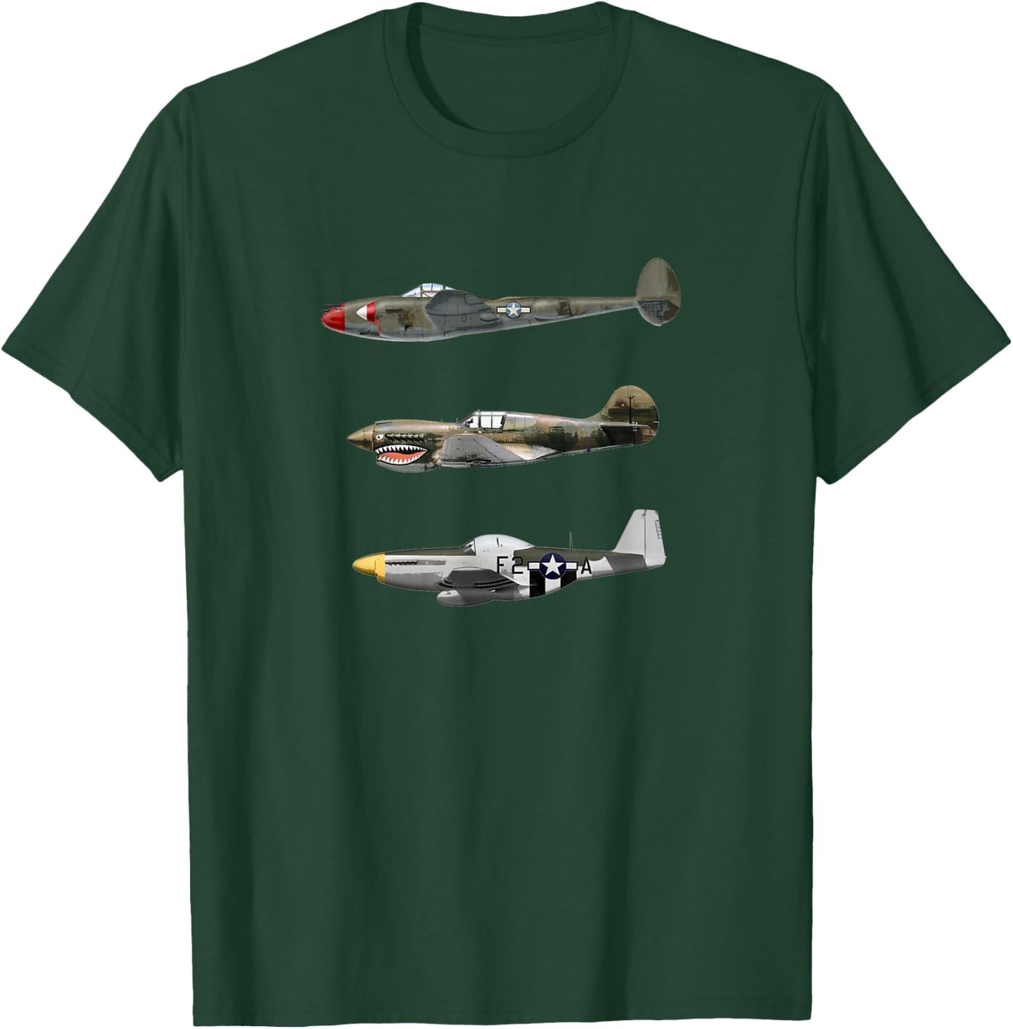 Fighter Airplanes Warbirds T-Shirt - T-Shirt | Forest