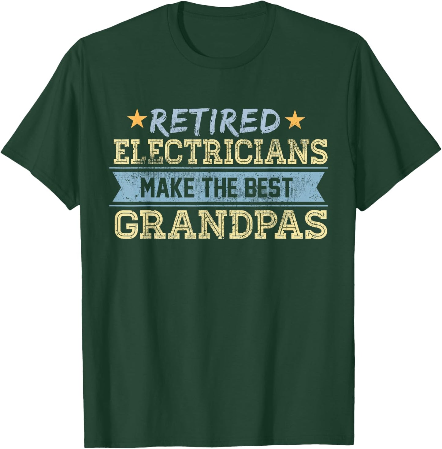 Retired Electrician Grandpa Retirement Gift Union T-Shirt - T-Shirt | Forest