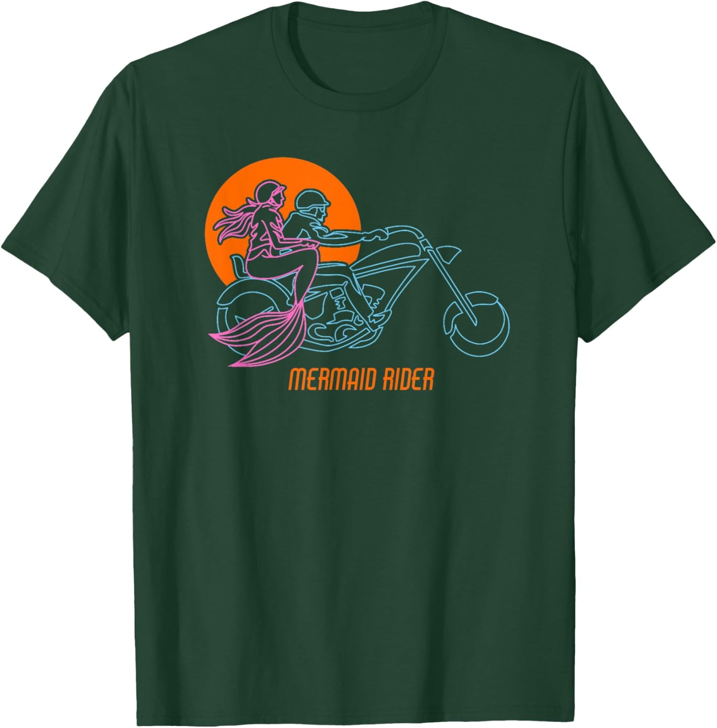 Funny Vintage Biker - Mermaids who love Motorcycles T-Shirt - T-Shirt | Forest
