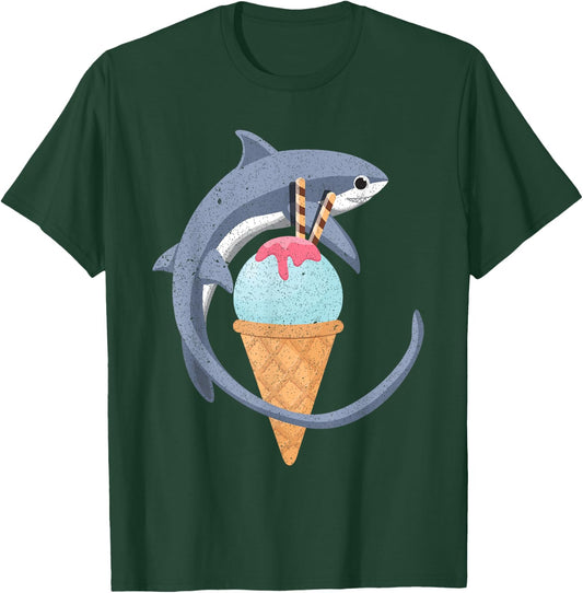 Thresher Shark Shirt T Shirt Sharks & Ice Cream Men Women Girls Kids T-Shirt - T-Shirt | Forest