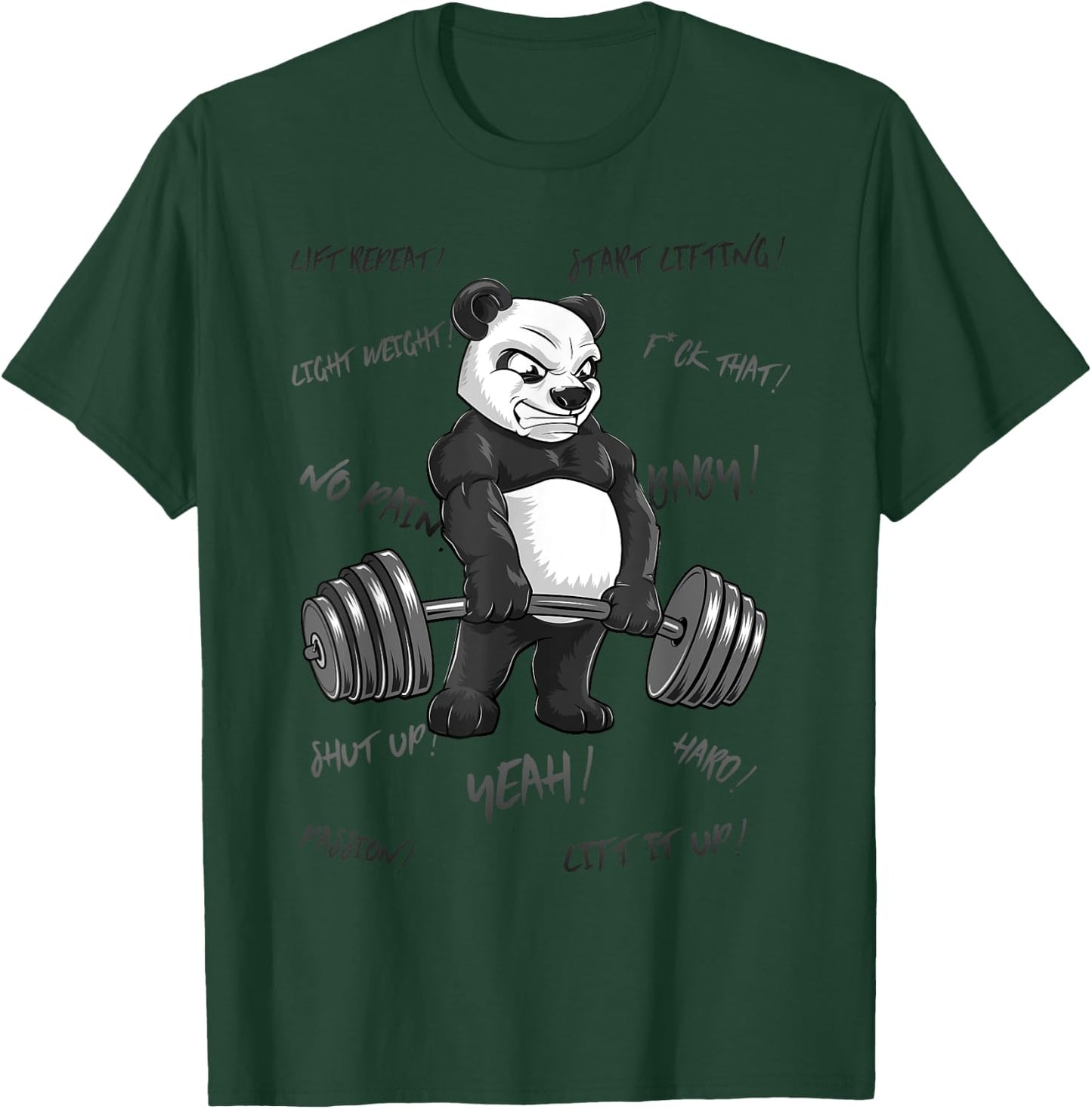 Strong Panda Deadlift SHIRT Man Bodybuilder Bear Powerlifter T-Shirt - T-Shirt | Forest