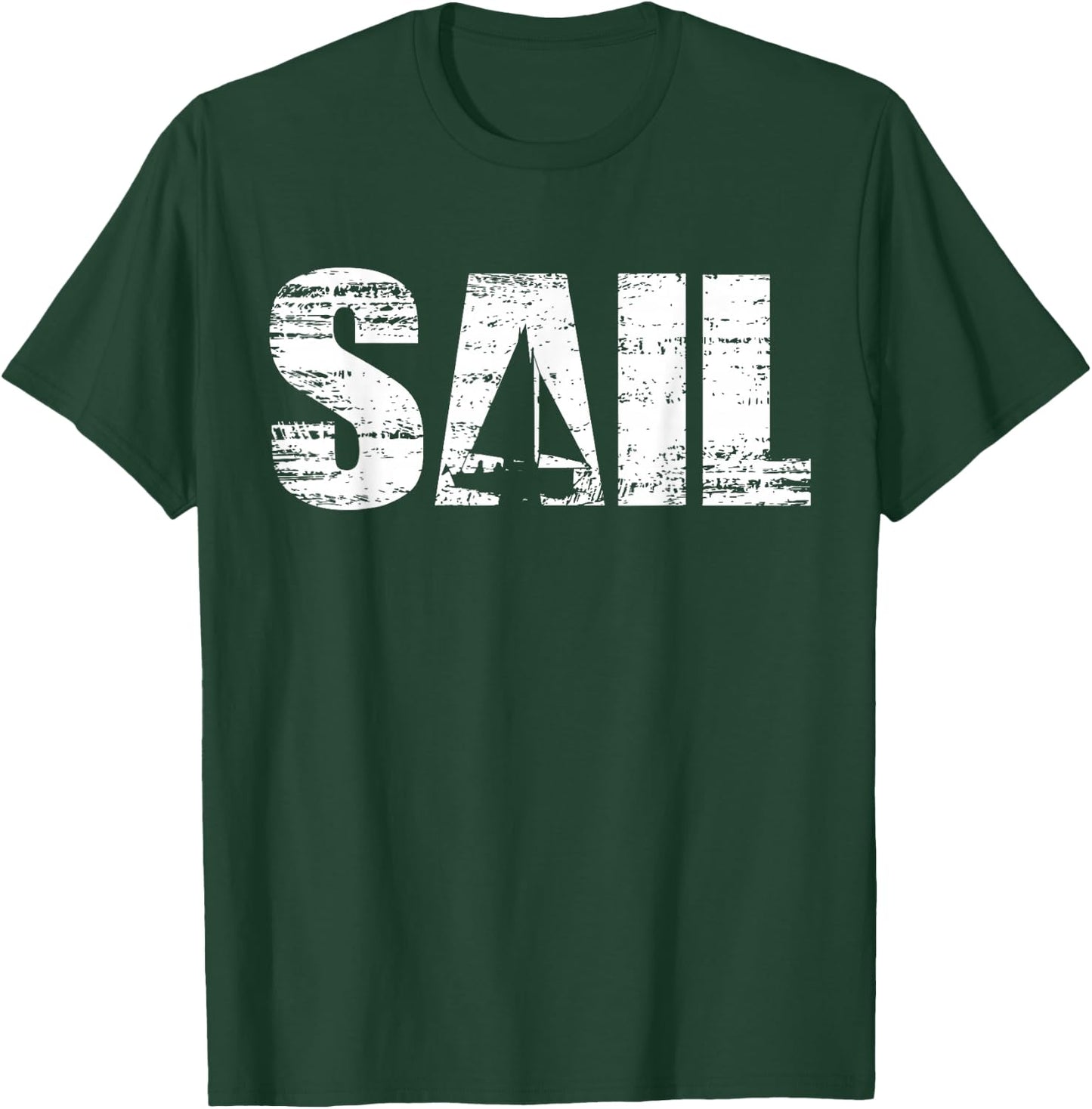 Sail - Distressed Look Sailing for Sailors T-Shirt - T-Shirt | Forest