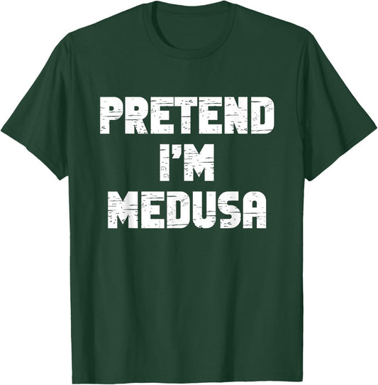 Halloween Pretend I'm Medusa Costume Funny Lazy Adult Kids T-Shirt - T-Shirt | Forest