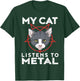 My Cat Listens To Metal Funny Metal Cat Shirt Men Women Kids T-Shirt - T-Shirt | Forest