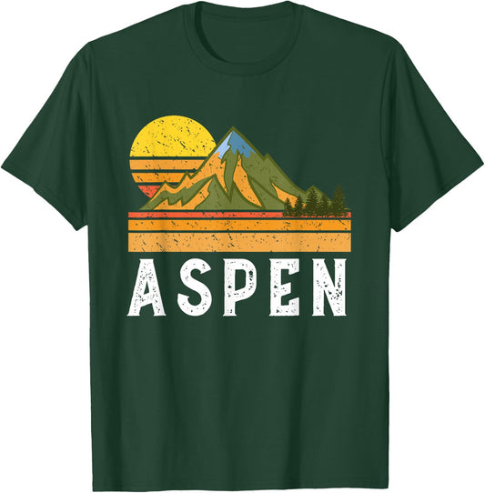 Mountain Sunset Vacation Gift- Aspen Colorado T-Shirt - T-Shirt | Forest