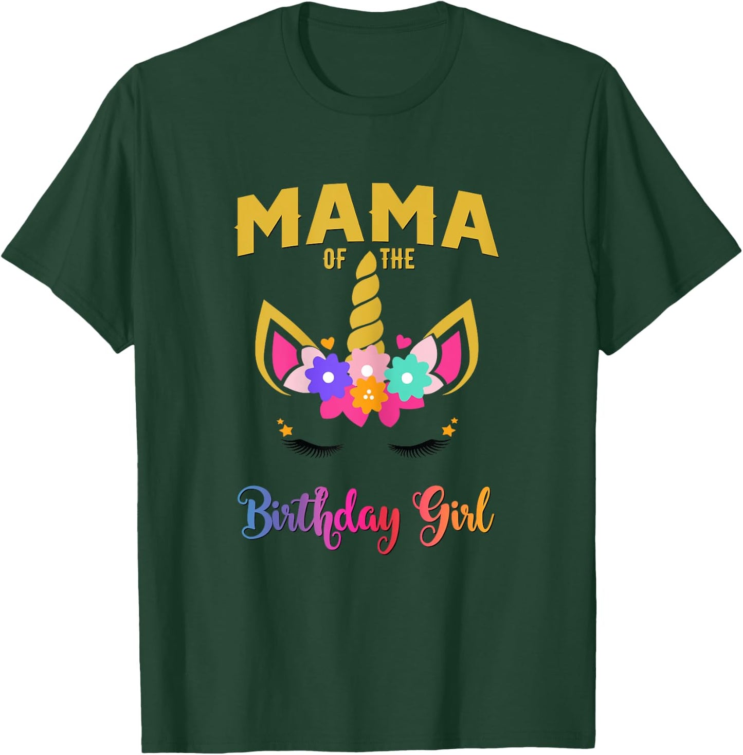 Mama Of The Birthday Girl Unicorn Matching T-Shirt - T-Shirt | Forest